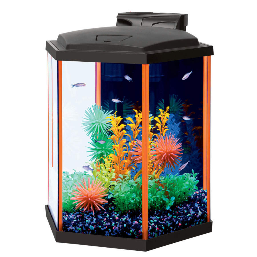 Aqueon NeoGlow LED Hexagon Aquarium Kit - 8 Gallon