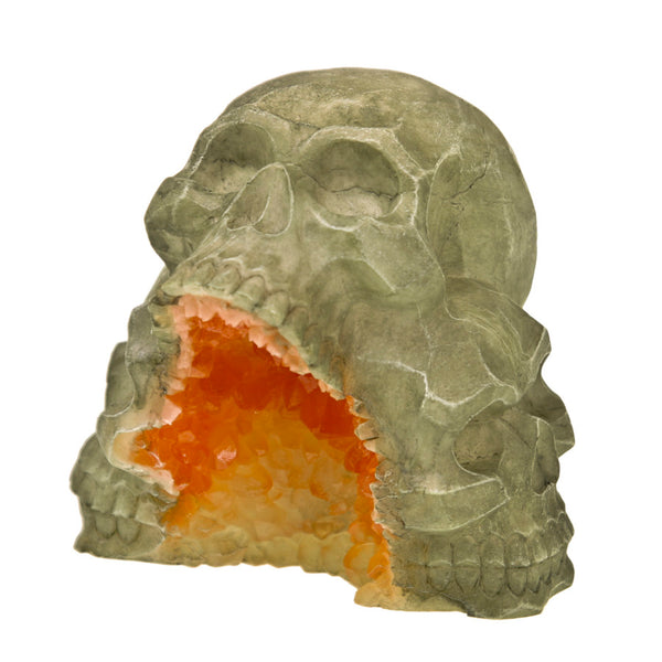 Blue Ribbon Pet Products Exotic Environments Skull Mountain Geode Stone Aquarium Ornament - 4.75in