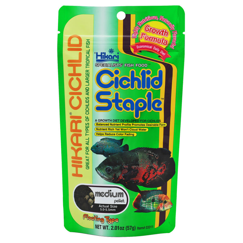 Hikari USA Cichlid Staple Medium Pellets Fish Food - 2oz