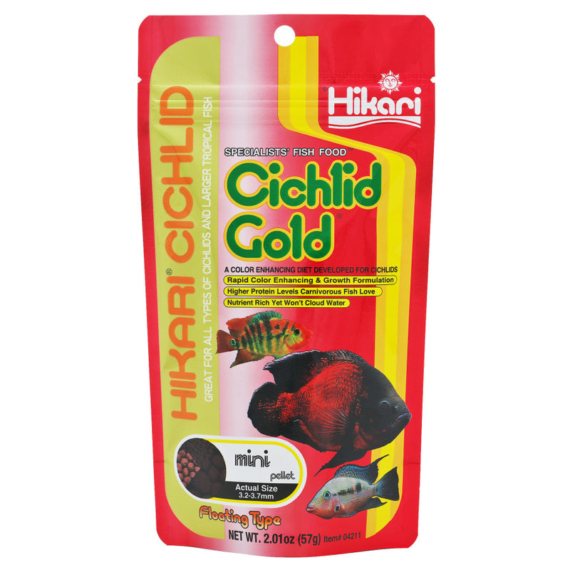 Hikari USA Cichlid Gold Mini Pellets Fish Food 2OZ