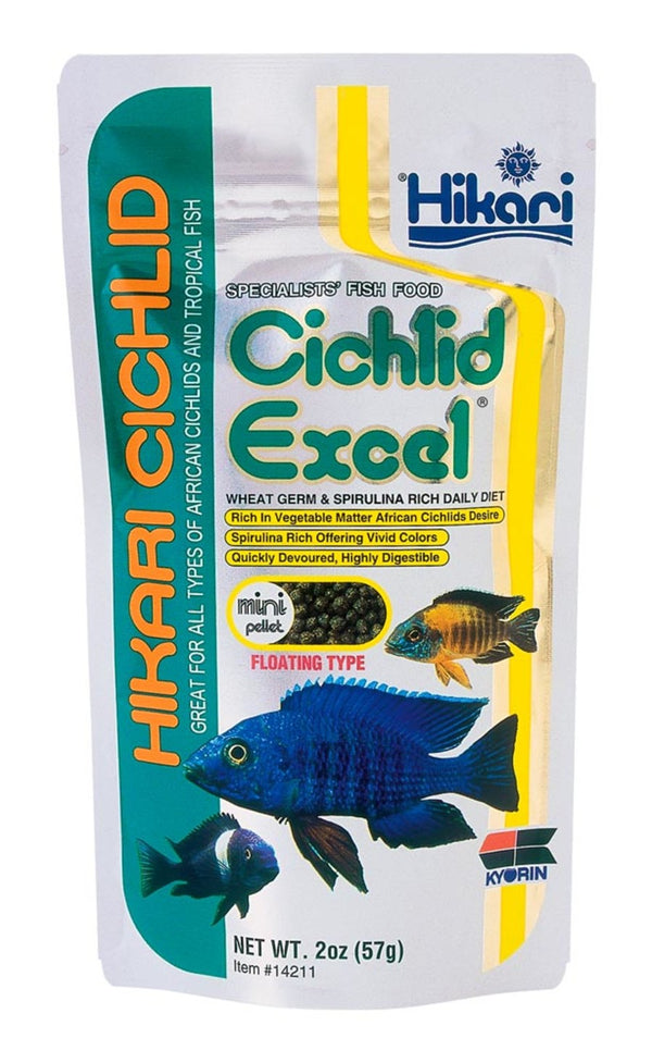 Hikari USA Cichlid Excel Pellets Fish Food - 2 oz/57 g
