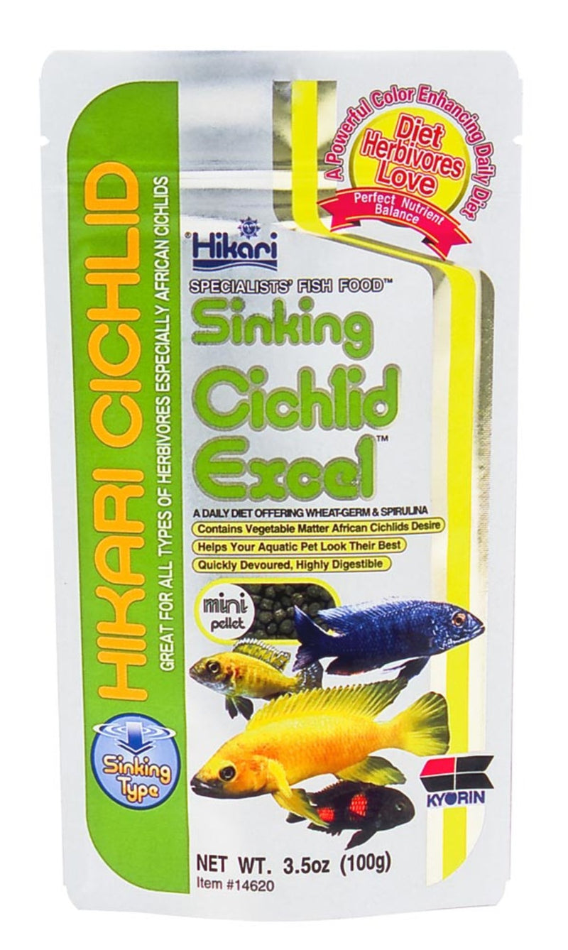 Hikari USA Cichlid Excel Sinking Pellets Fish Food - 3.5oz