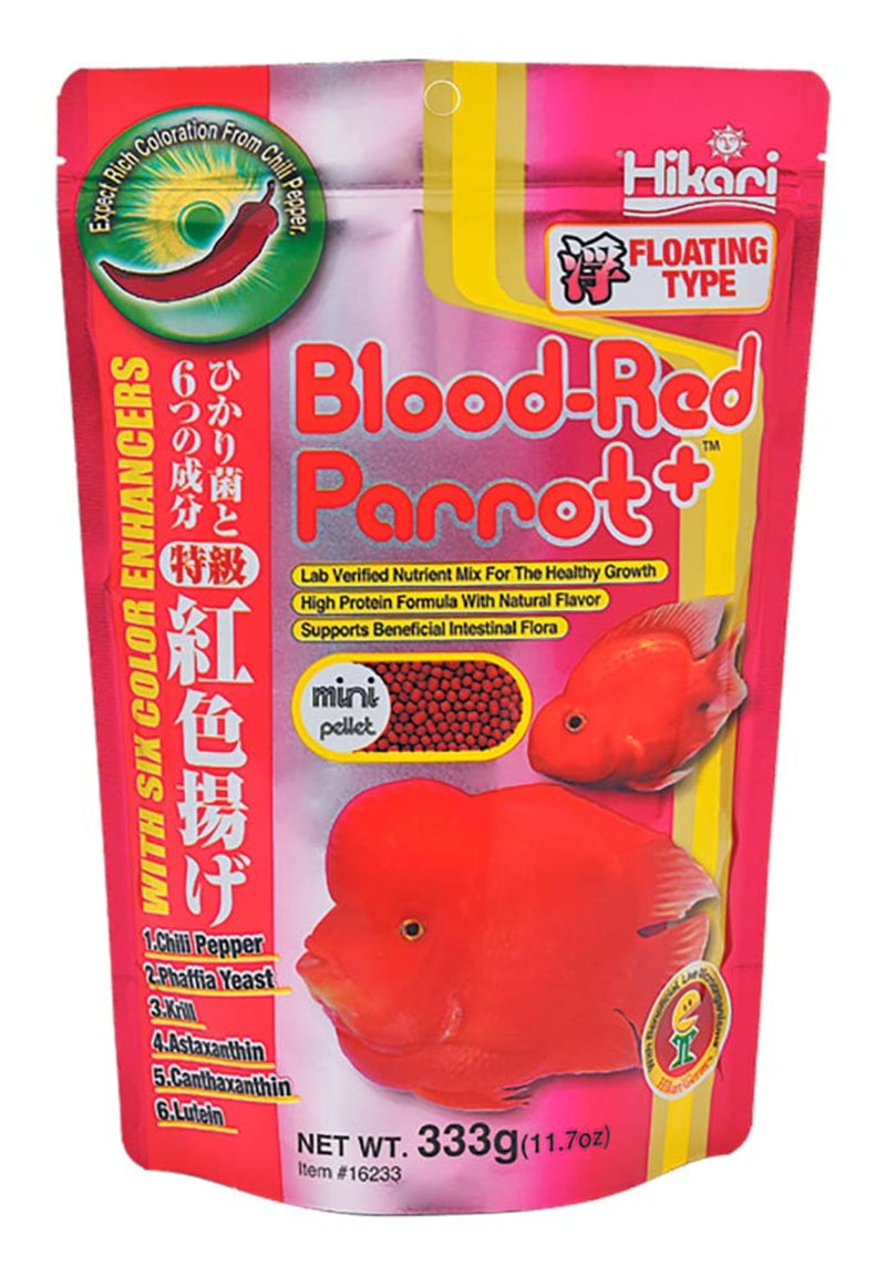 Hikari USA Blood-Red Parrot+ Floating Fish Food Mini Pellets - 11.7oz