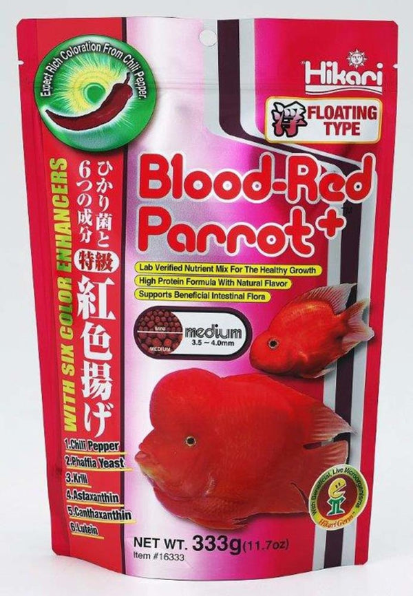 Hikari USA Blood-Red Parrot+ Floating Fish Food - 11.7oz