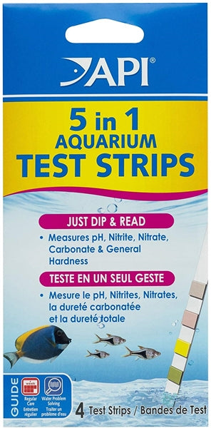 API 5 in 1 Aquarium Test Strips 4ct