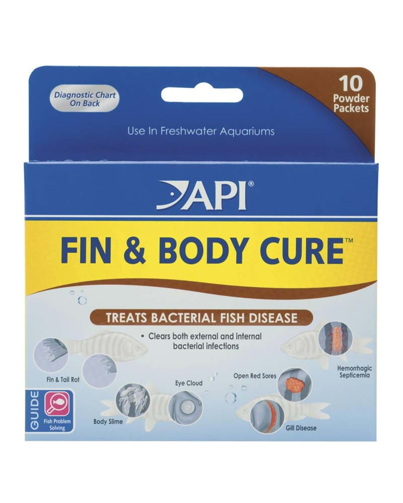 API Fin & Body Cure Freshwater Fish Powder Medication - 10 Pack