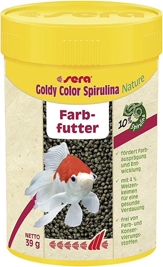 Sera Goldy Color Spirulina Goldfish Color Granules Floating Food 1.3 oz