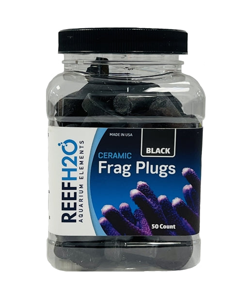 ReefH2O Bulk Ceramic Frag Plug Black 50 Count Jar