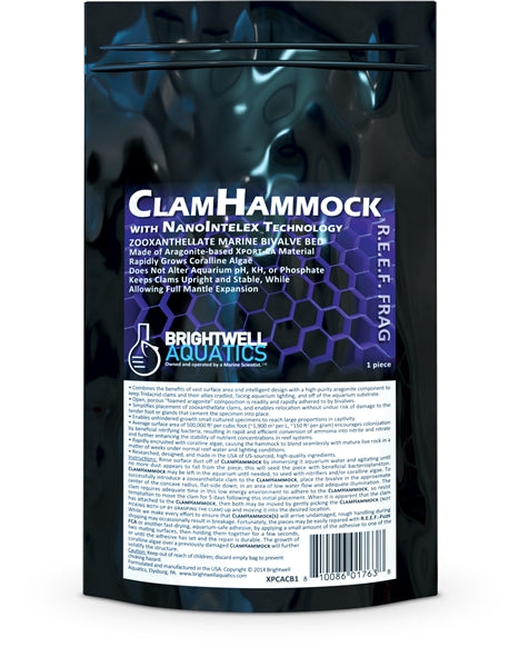 Brightwell Xport-Ca R.E.E.F. Clam Hammock - 3" x 2.25" for placement of Zooxanthellate Bivalves in Reef Aquaria 1 Pack