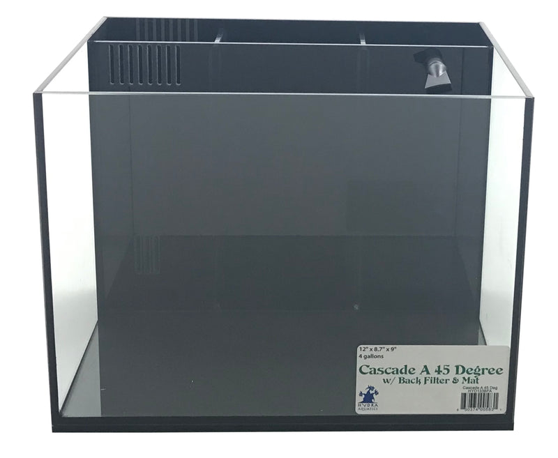 Cascade Aquarium A 45 Degree with Filter / No Pump (4G - 12"x 8.7 "x 9")