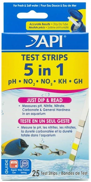 API 5-in-1 Aquarium Test Strips 25ct