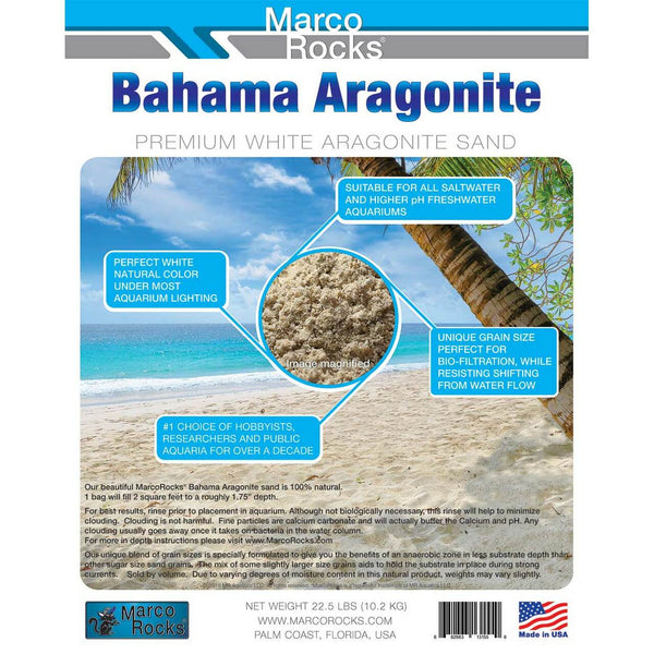 Bahama White Pure Aragonite Sand (22.5 lbs) - Marco Rocks