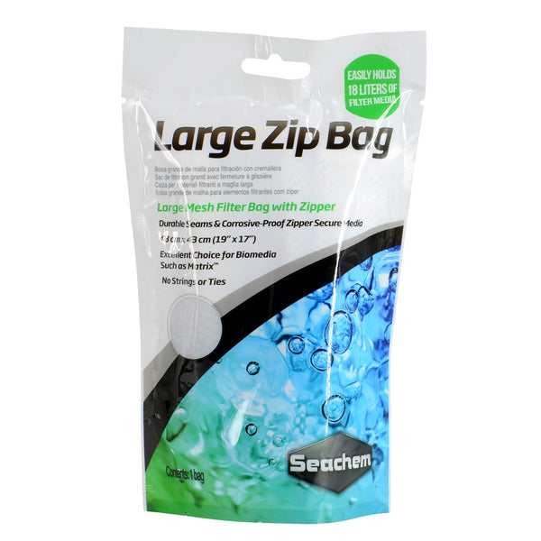 Seachem Laboratories Mesh Filter Bag with Zipper LG mesh White 19In X 17 in